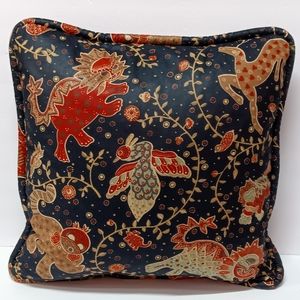 Custom-made Home Decor P. Kaufman China Zoo Cotton Chintz Fabric w/ Wide Piping